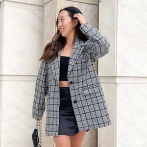 NWT Forever 21 Notched Plaid Blazer size XL